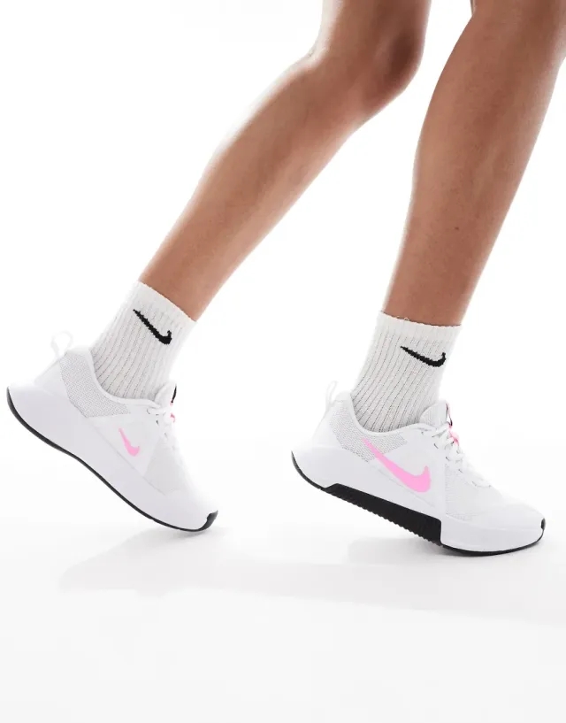 Nike Training Mc 3 Trainers In White And Pink