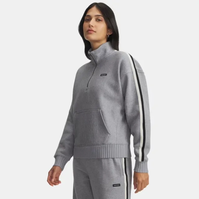 Under Armour  Icon Heavyweight Fleece Women's ½ Zip Mod Gray Medium Heather / White L