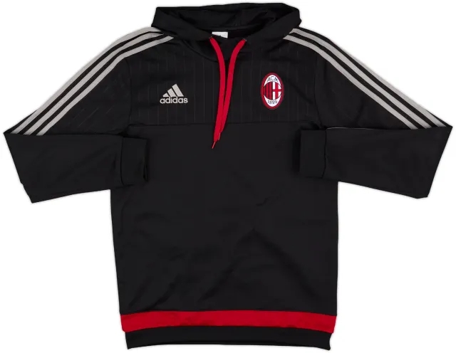 2015-16 AC Milan adidas Hooded Sweat Top - 9/10 - (M)