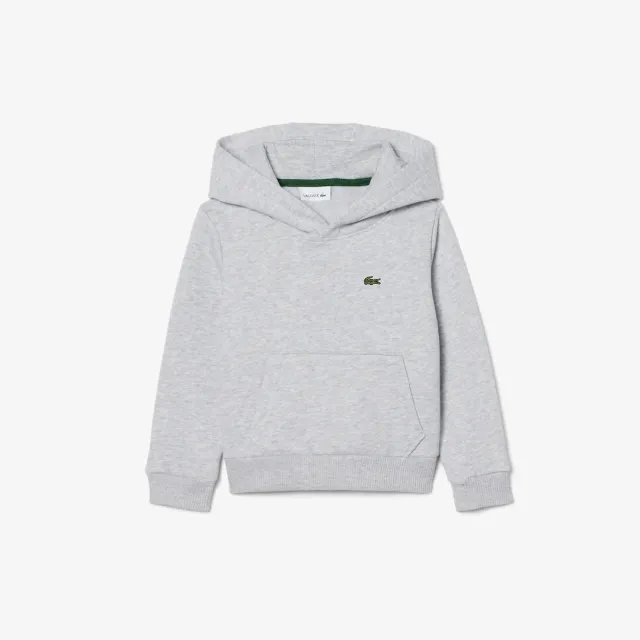 Lacoste Kangaroo Pocket Fleece Hoodie - Light Heathered Grey