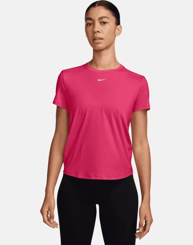 Women's Nike One Classic T-Shirt in Pink/White 