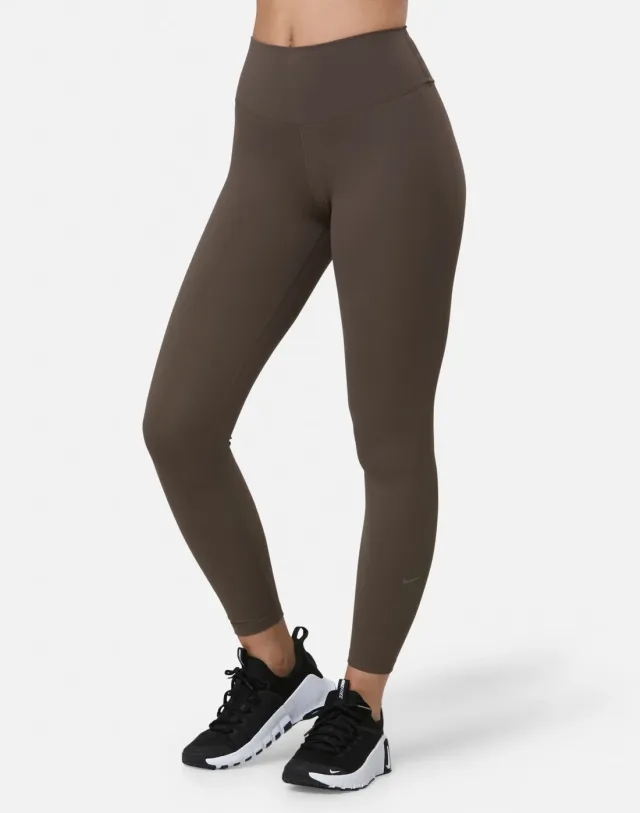Women's Nike One 7/8 Leggings Wh in Brown/Black 