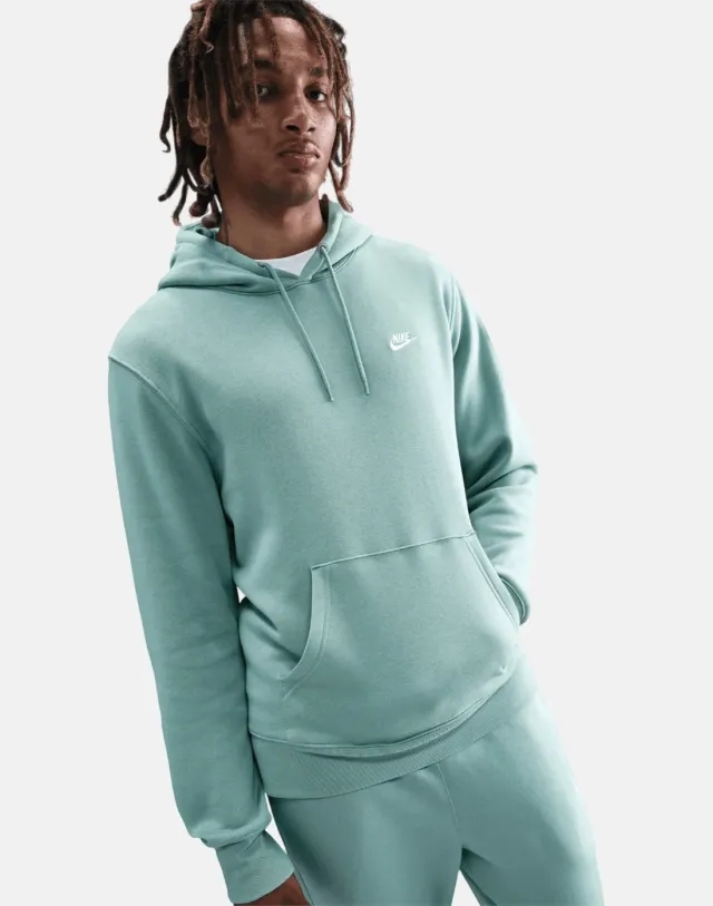 Men's Nike Club Po Hoodie in Green/White 