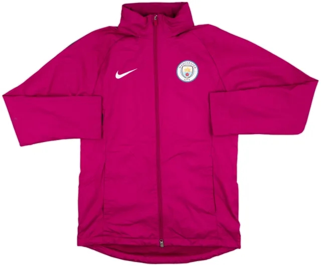 2017-18 Manchester City Nike Hooded Rain Jacket - 7/10 - (M)