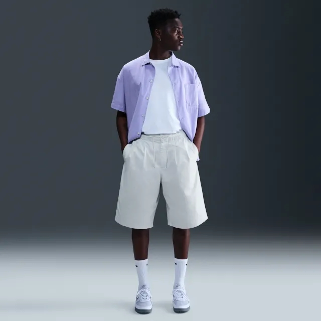 Nike Club Men's Oversized Shorts - Grey - Cotton