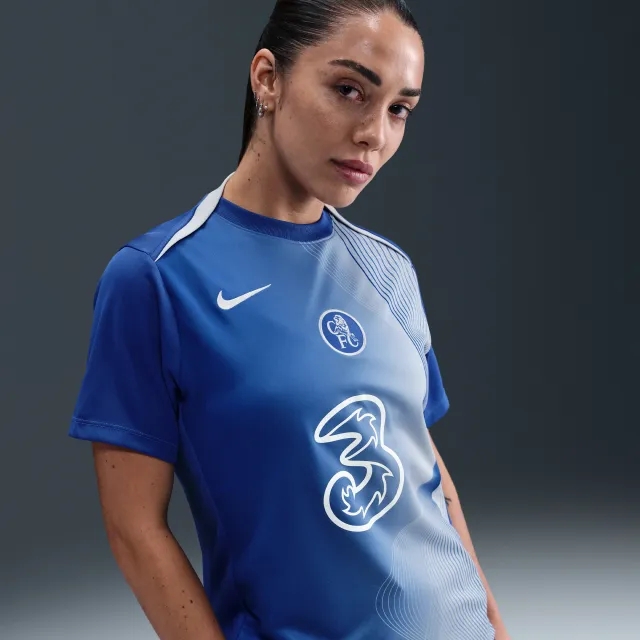 Chelsea F.C. Academy Pro Third Women's Nike Dri-FIT Total 90 Football Pre-Match Top - Blue - Polyester