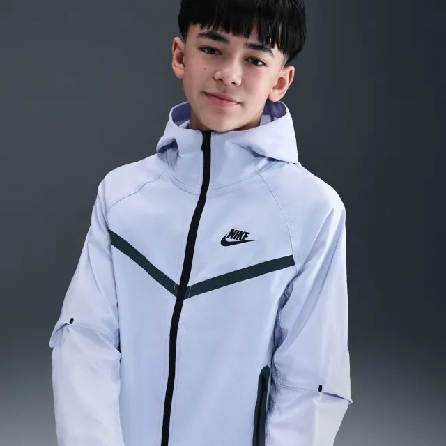 Nike Tech Older Kids' (Boys') Woven Jacket - Grey - Nylon/Elastane