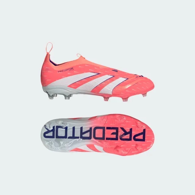 Adidas Predator Elite Laceless Fg Coral Blaze - Signal Coral/Footwear White/Beam Orange Kids - ['Orange']
