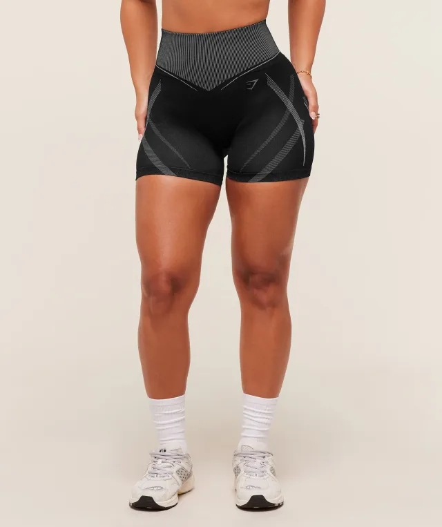  x Analis Seamless Shorts - Black/Silver Grey