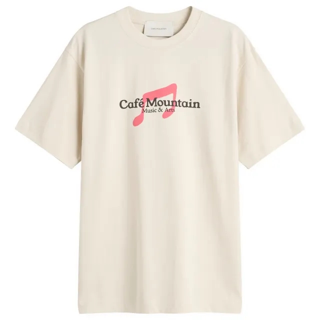 Café Mountain Men's Note T-Shirt Vintage Ivory And Lupin
