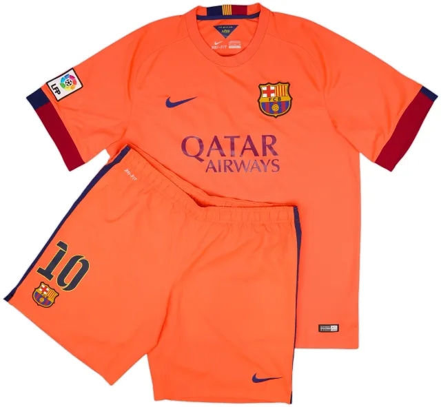 2014-15 Barcelona Away Shirt & Shorts Messi #10 - 9/10 - (XL)