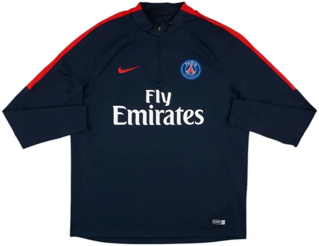 2016-17 Paris Saint-Germain Nike 1/4 Zip Sweat Top - 9/10 - (XL)