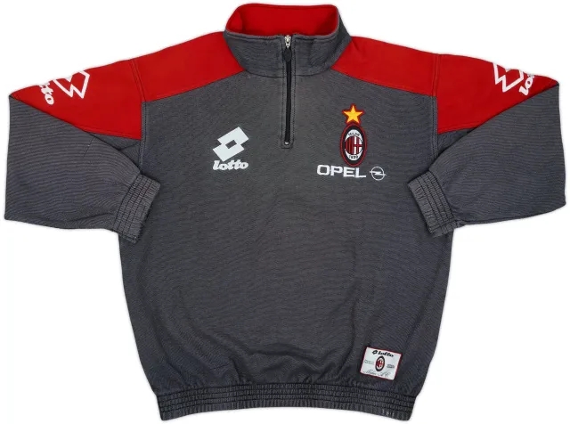 1995-96 AC Milan Lotto 1/4 Zip Drill Top - 8/10 - (XL)