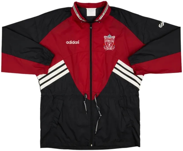 1993-95 Liverpool adidas Hooded Rain Jacket - 10/10 - (L)