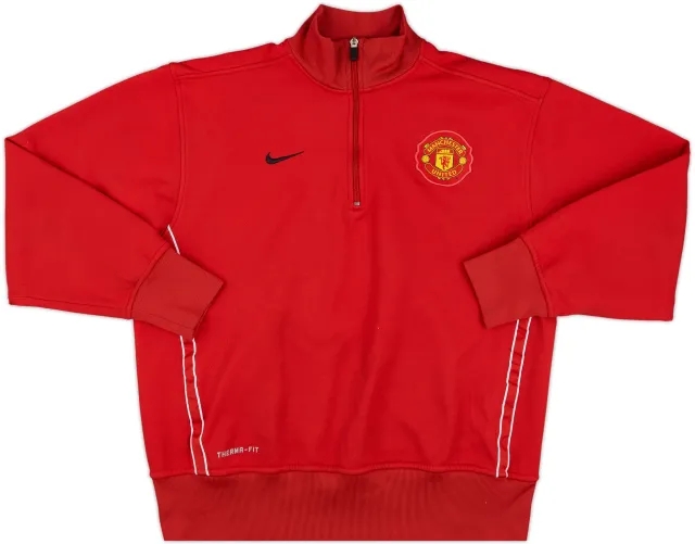2010-11 Manchester United Nike 1/4 Zip Sweat Top - 7/10 - (M)
