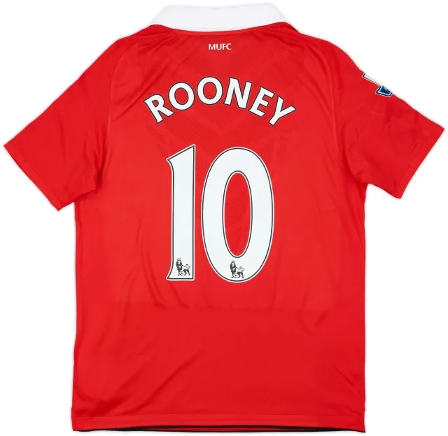 2010-11 Manchester United Home Shirt Rooney #10 - 7/10 - (XL.Boys)