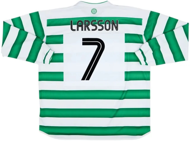 2003-04 Celtic Home L/S Shirt Larsson #7 - 8/10 - (XXL)