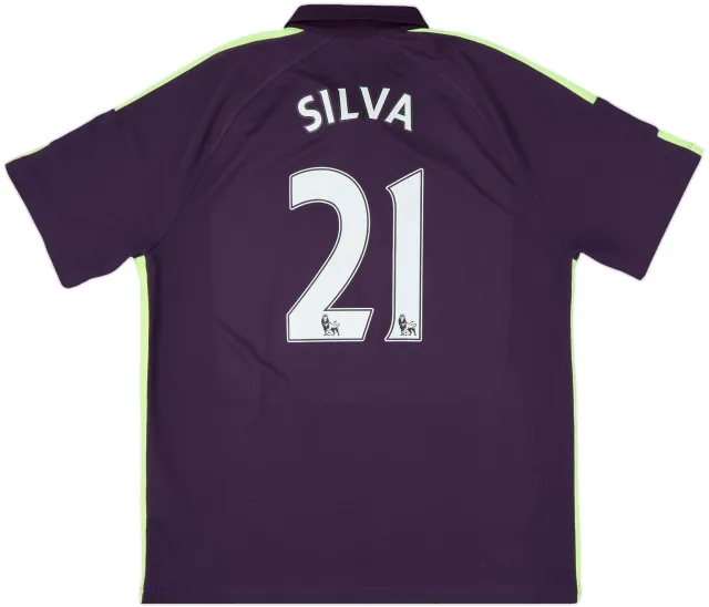 2014-15 Manchester City Third Shirt Silva #21 - 7/10 - (XL)