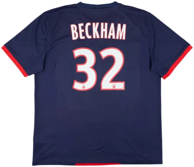 2013-14 Paris Saint-Germain Home Shirt Beckham #32 - 7/10 - (XL)