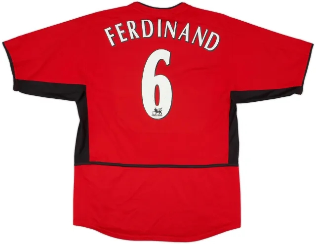 2002-04 Manchester United Home Shirt Ferdinand #6 - 7/10 - (M)