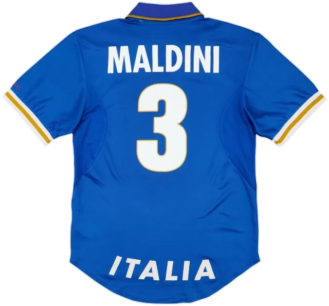 1996-97 Italy Home Shirt Maldini #3 - 6/10 - (S)