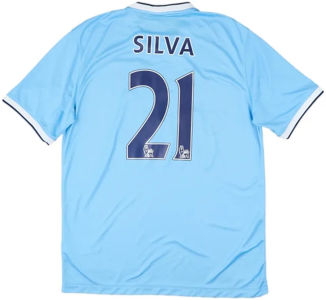 2013-14 Manchester City Home Shirt Silva #21 - 10/10 - (L)