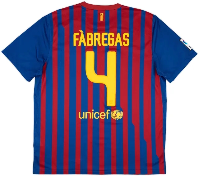 2011-12 Barcelona Home Shirt Fabregas #4 - 7/10 - (XL)