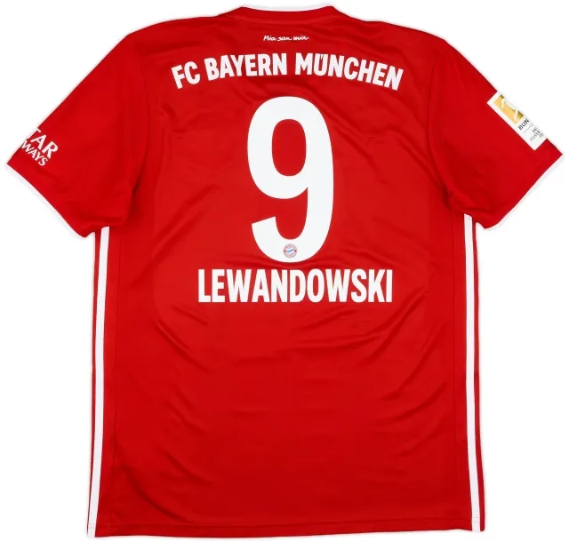 2020-21 Bayern Munich Home Shirt Lewandowski #9 - 8/10 - (L)