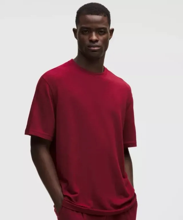 lululemon – Men's BeCalm Relaxed-Fit Short-Sleeve Shirt – Color Pink – Size Large