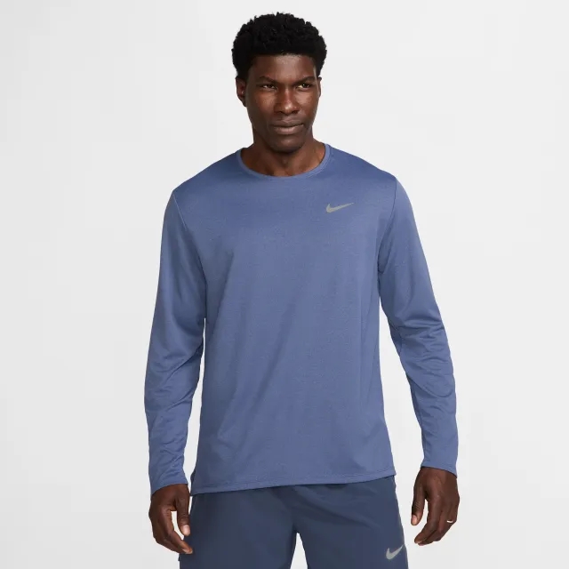 Nike Miler Men's Dri-FIT UV Long-Sleeve Running Top - Blue - Recycled Polyester