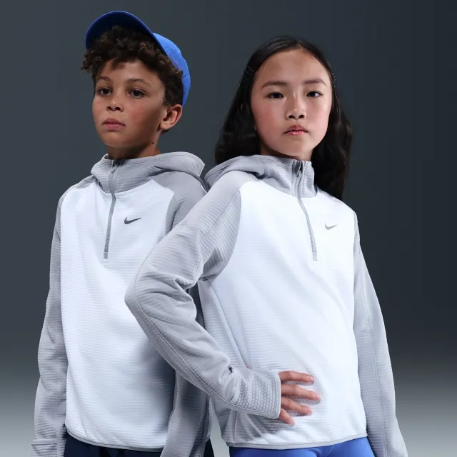 Nike Older Kids' Therma-FIT 1/4-Zip Top - White - Polyester