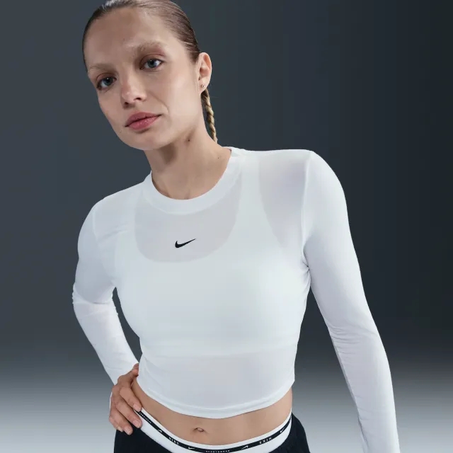 Nike Sportswear Chill Knit Women's Slim Long-Sleeve Cropped Top - White - Modal/Cotton/Elastane