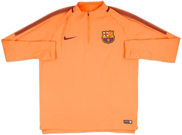 2017-18 Barcelona Nike 1/4 Zip Sweat Top - 8/10 - (L)