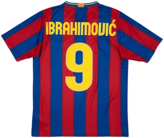 2009-10 Barcelona Basic Home Shirt Ibrahimovic #9 - 7/10 - (S)