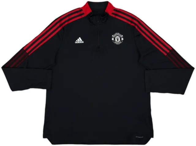 2021-22 Manchester United adidas 1/4 Zip Training Top - 8/10 - (XL)