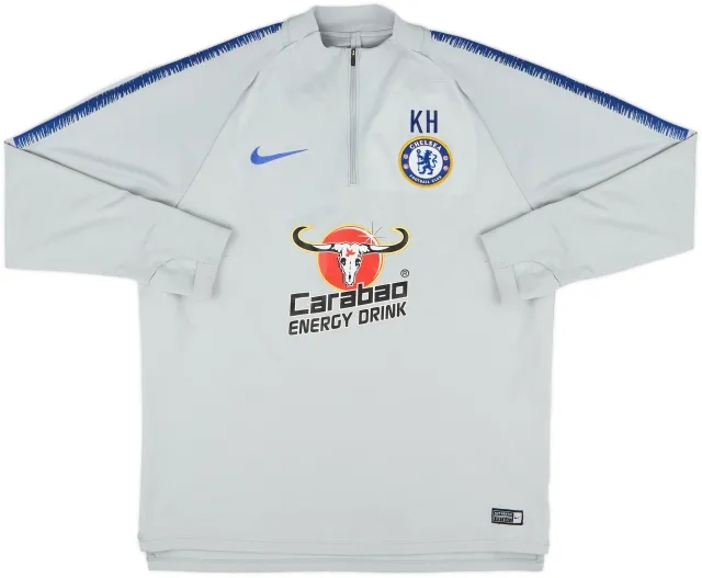 2018-19 Chelsea Nike Staff Issue 1/4 Zip Track Jacket KH - 8/10 - (L)