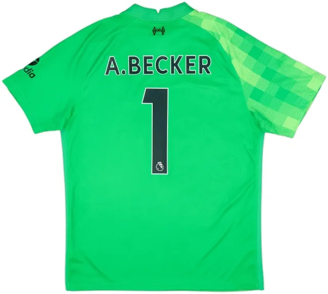 2021-22 Liverpool GK S/S Shirt A.Becker #1 - 9/10 - (L)