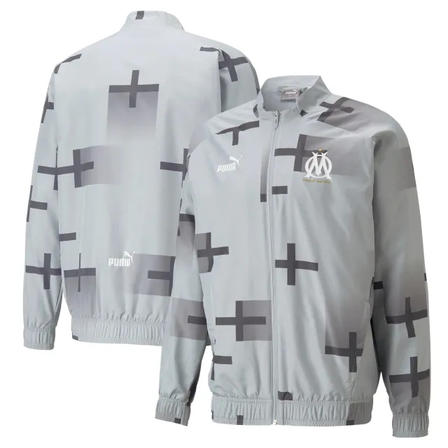 Olympique de Marseille Prematch Jacket - Grey