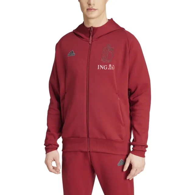 Belgium FA adidas Travel Full Zip Hoodie - Burgundy