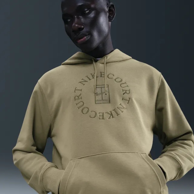 NikeCourt Heritage Dri-FIT French Terry Tennis Pullover Hoodie - Brown - Fleece