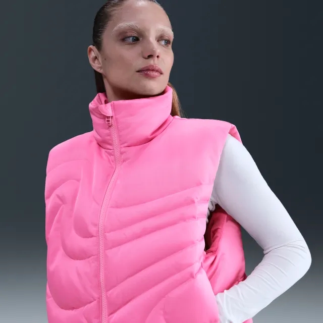 Nike Sportswear Swoosh Series Women's Oversized Down Gilet - Pink - Recycled Polyester Minimum