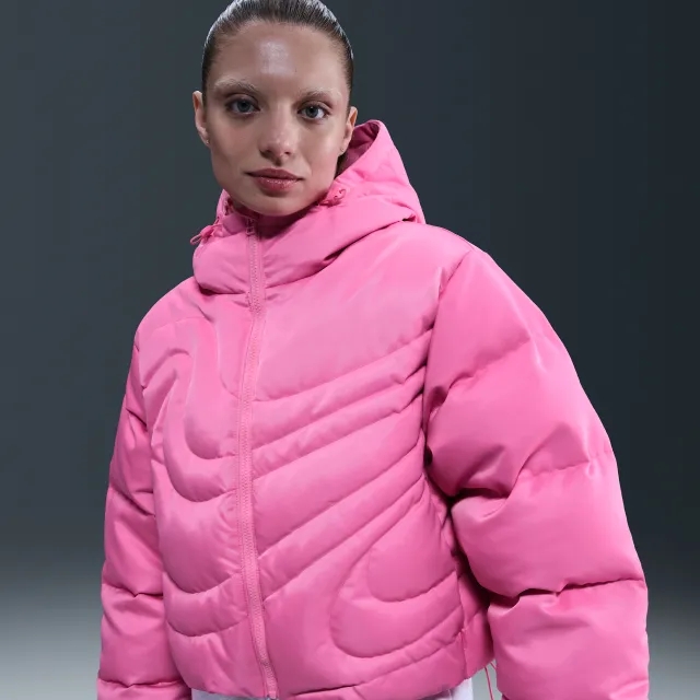 Nike Sportswear Swoosh Series Therma-FIT Oversized Down Puffer Jacket - Pink - Recycled Polyester Minimum