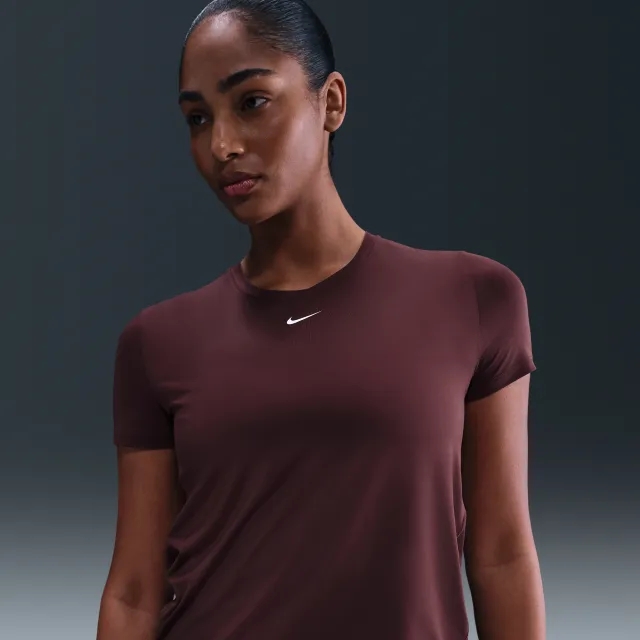 Nike One Classic Women's Dri-FIT Short-Sleeve Top - Red - Sustainable Materials