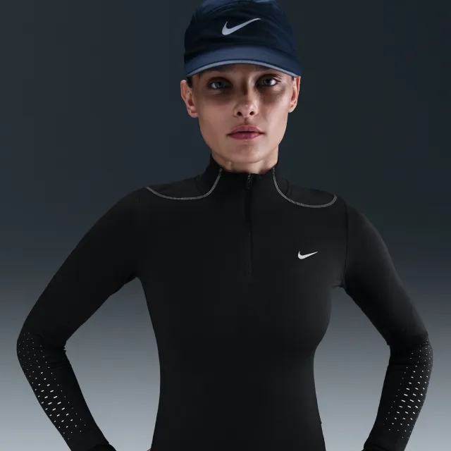 Nike Swift Therma-FIT ADV 1/4-Zip Running Top With Reflective Design Accents - Black - Sustainable Materials