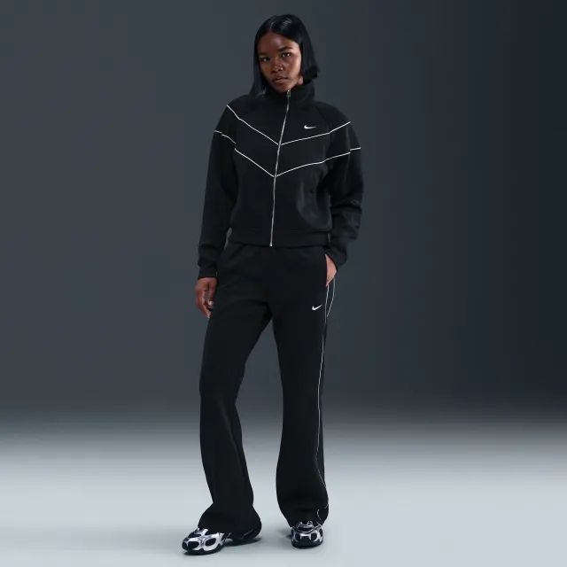 Nike Sportswear Windrunner Women's Mid-Rise Slim Knit Trousers - Black - Recycled Polyester Minimum