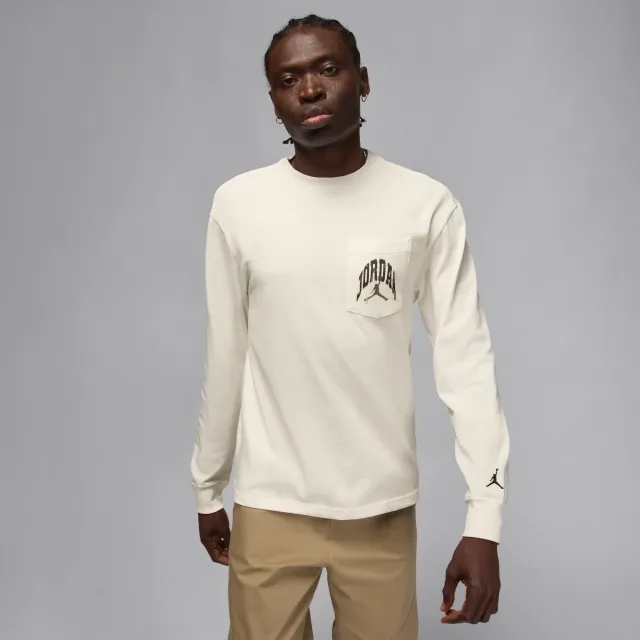 Nike Jordan Brooklyn Men's Realtree Long-Sleeve Pocket Crew Neck - White