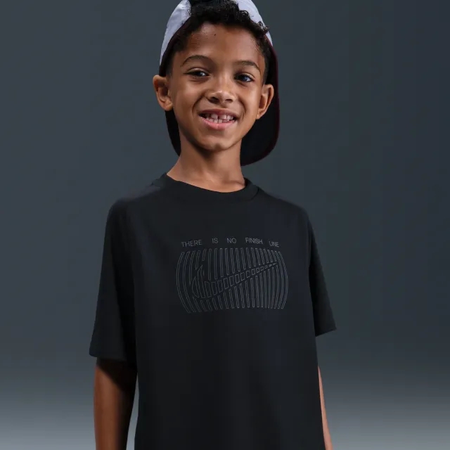 Nike Sportswear Multi Older Kids' (Boys') Dri-FIT T-Shirt - Black - Sustainable Materials