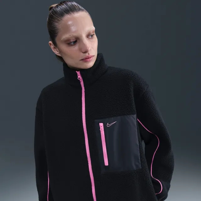 Nike Sportswear Women's Full-Zip High-Pile Fleece Jacket - Black - Sustainable Materials