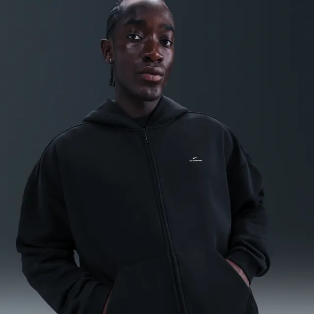 Nike Standard Issue Men's Therma-FIT Full-Zip Basketball Hoodie - Black - Sustainable Blends