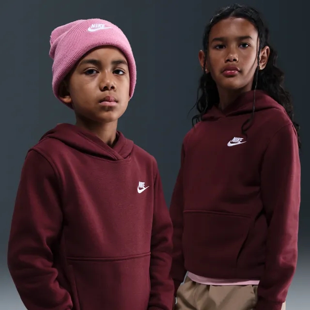 Nike Sportswear Club Fleece Older Kids' Pullover Hoodie - Red - Fleece > Club Fleece